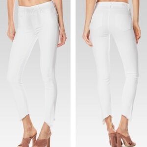 PAIGE HOXTON ANKLE PEG OPTIC WHITE/FRAY